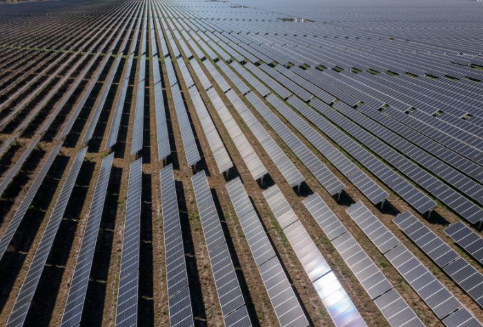 Solar farm in Nevertire, New South Wales, Australia