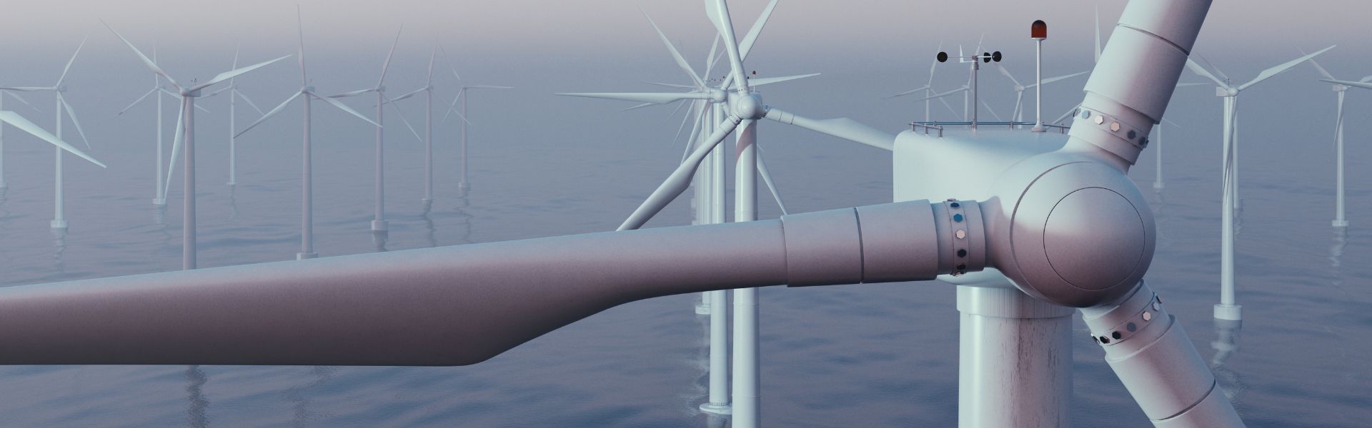 Wind turbines in sea