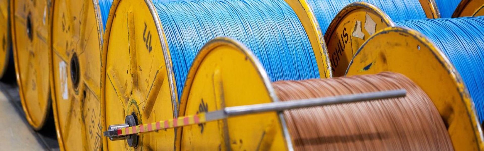 Cable reels in Nexans Langhus factory