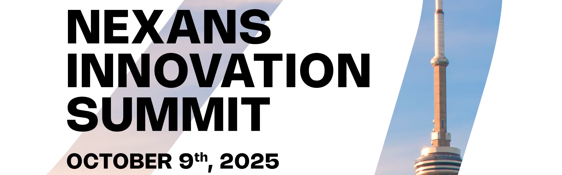 Promotional banner for the Nexans Innovation Summit, featuring a landmark building and event details.