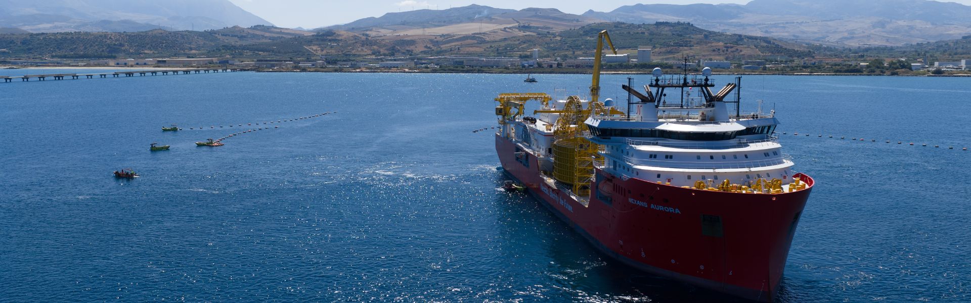 Nexans Aurora laying high voltage subsea cable for the 