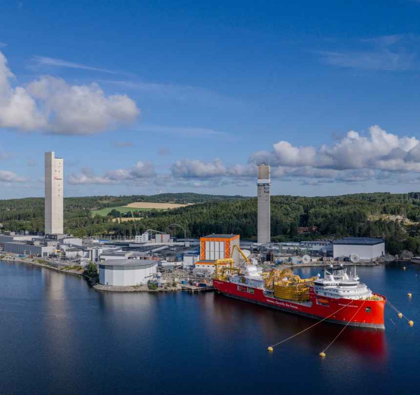 CLV Nexans Electra in front on Nexans Halden site